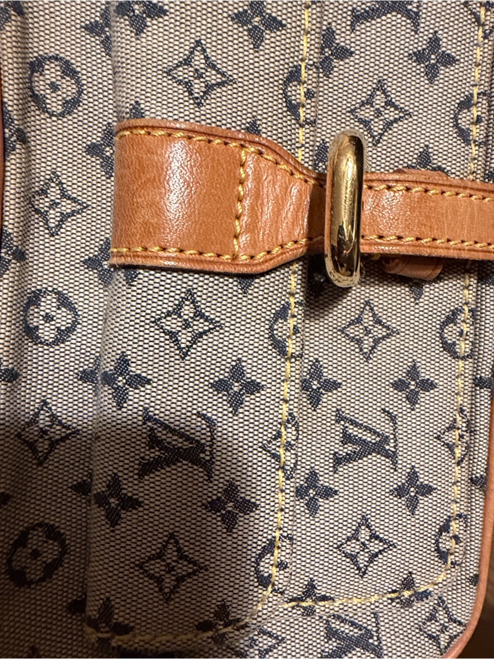 Louis Vuitton Beige Monogram Crossbody with Tan Leather Trim - Picture 9 of 10